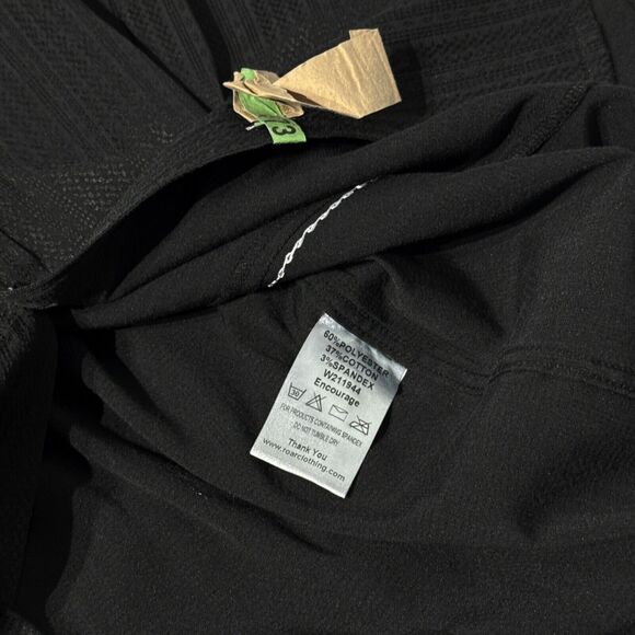 Roar Black Embroidered Contrast Stitching Stretchy Button Up Shirt Men's Size M - Picture 8 of 11